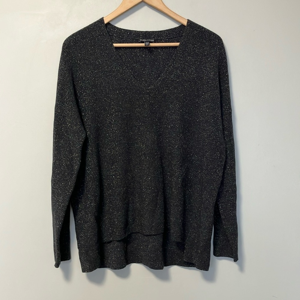 Eileen Fisher Black Sparkle Women's Sweater